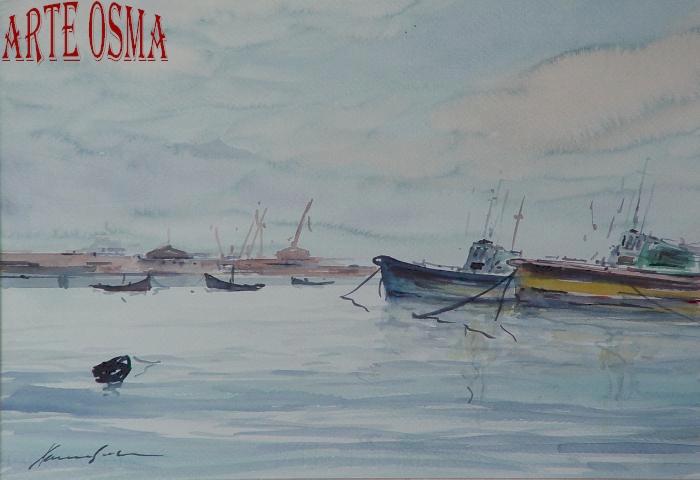 Cuadro 1. Marina. Acuarela, 37 x 28 cms
